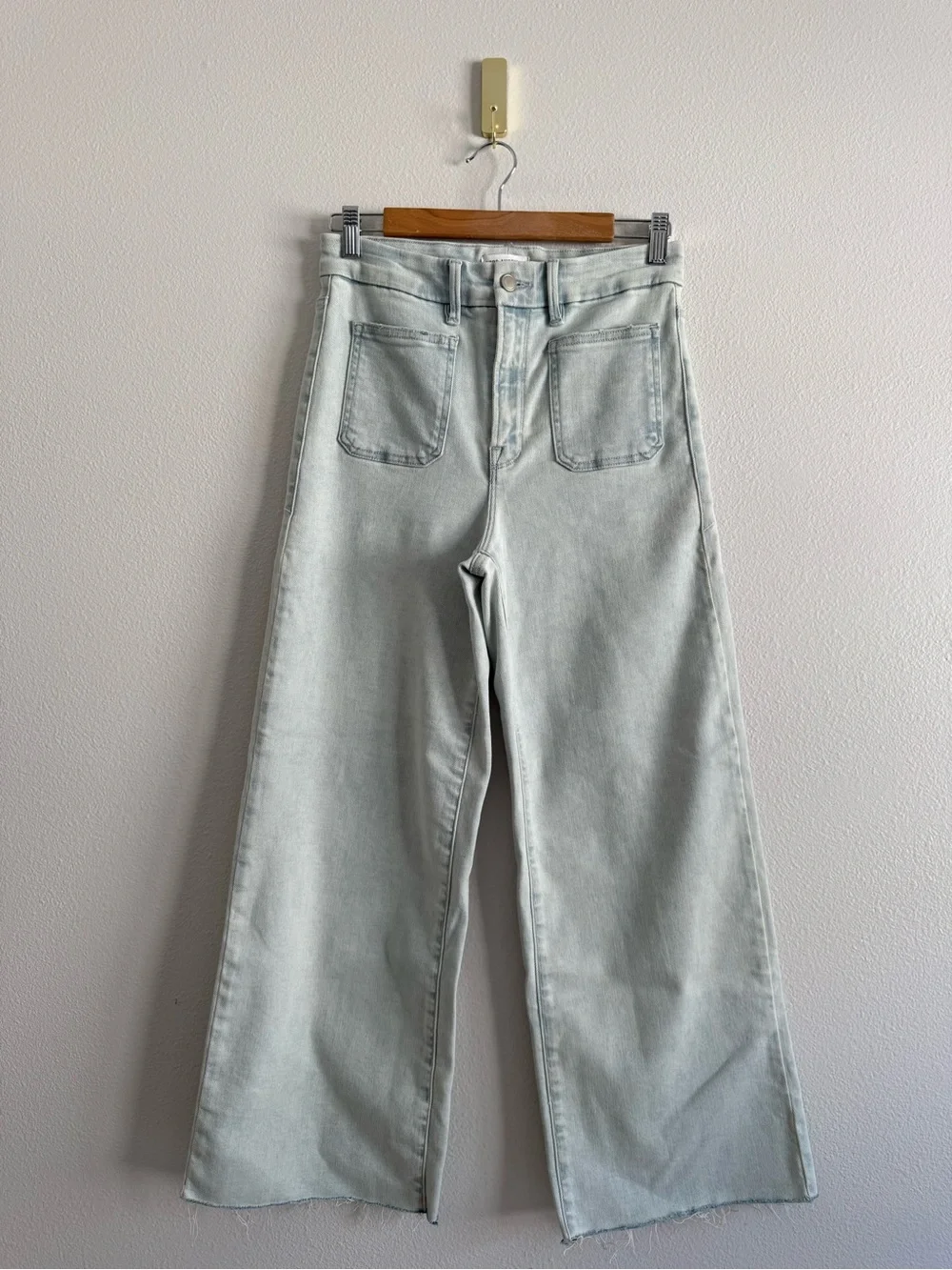 GOOD AMERICAN good waist palazzo crop patch pocket jeans indigo660 sz 29/8 NWOT